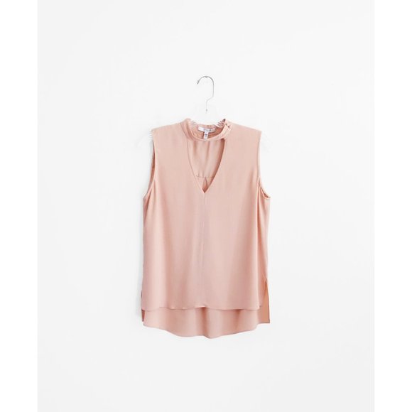 10 Crosby Derek Lam Light Blush Pink Voile Sleeveless Blouse Shell Top size 6 - Picture 5 of 15